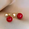 Qingtao Xi Ying Arete de Perla Estilo Coco Francés Aretes Diseño de Nicho Sentido de Diseño Aretes de Lujo Ligero Venta al por Mayor