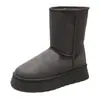 E-commerce Transfronteiriço 2026 Inverno Novas Botas de Neve Femininas Europeias Americanas Bico Redondo Casuais Confortáveis Moda Slip-on Cano Alto Sapatos de Algodão