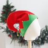 Nuevo gorro navideño para niños, gorro de elfo rojo y verde, gorro de franela con campana para fiestas navideñas.
