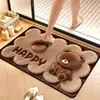 Tapete de chão de desenho animado de pelúcia sintética 3D com diatomito, tapete de banheiro absorvente fofo com tema de animal de estimação, secagem rápida, antiderrapante, fácil de manter