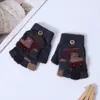 Guantes de dedo medio para niños otoño e invierno niños medio dedo cálidos lindos estudiantes de primaria escritura guantes de punto de doble propósito al por mayor
