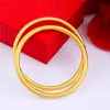 Pulsera Imitación Oro Arena 18K para Mujer Transmisión en Vivo Douyin 4N5N Pulsera de Herencia Método Antiguo Anillo Liso Oro Simulado Pulsera Maciza