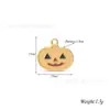 Colgante de Halloween con Goteo de Aceite de Acero Inoxidable (Calabaza/Fantasma/Murciélago/Dulce) Accesorios Divertidos para Joyería DIY