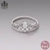 Anillo de Corona Elegante y Soñador Aiful S925 Plata de Ley Chapado en Platino Versátil Regalo de Moda para Novia Anillo de Mujer al por Mayor