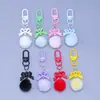 Colgante de Pelota de Felpa con Lazo de Cinta de Colores Dulce Multicolor Llavero Lindo de Felpa Colgante de Accesorio Pequeño