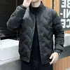 2024 Nueva Chaqueta de Plumón de Pato Blanco Moda de Invierno para Hombre Cálida Corta Cuello Alto Casual Ligera Versátil Abrigo