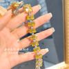 Pulsera de Diamante Amarillo de Zirconia de Lujo Ligero para TikTok Live, Pulsera de Cristal Amarillo de Diamante de Alto Carbono para Mujer, Joyería de Lujo Europea y Americana al por Mayor