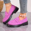 Nuevos Mocasines Bajos de Cuero de Estilo Británico para Mujer, Otoño 2024, de Bajo Tacón, sin Cordones, Caña Baja, Tallas Grandes, Zapatos de Cuero Transfronterizos