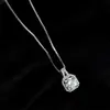 Colar Curto Totalmente Cravejado Feminino Zircônia Brilhante Pingente de Diamante Quadrado Corrente Simples Geométrico Estilo Coreano Banhado a Platina Clavicular