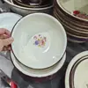 Palangana de Esmalte Antiguo, Lavabo, Recipiente para Fideos, Recipiente para Verduras, Recipiente para Sopa de Restaurante, Encaje Nostálgico Rojo, Palangana de Esmalte con Palabra Feliz para Boda