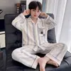 Pijama térmico para niños de otoño e invierno, forrado de forro polar, cálido conjunto de ropa de estar de manga larga con estampado de dibujos animados para niños