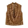 Conjunto informal de dos piezas para mujer, estilo europeo y americano, otoño, estampado de leopardo, top y pantalones 11029