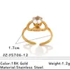Anillo Minimalista de Acero de Titanio con Oro de 18K, Apilable, Versátil, Lujo Ligero, Elegante, Sensación de Alta Gama, Anillo Abierto de Acero Inoxidable Incrustado con Circonia