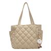 Bolso de mano sencillo de gran capacidad para otoño e invierno, bolso de mensajero para mujer, bolso cruzado ligero con textura informal y rombos de moda.