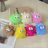 Muñeco Bola de Pelo Bola de Carbón Pequeña Llavero Peluche Colgante Zorro Real Semimanualidad Piel Llavero Coche Accesorio Bolsa