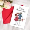 1 Conjunto de Envelopes de Cartão de Agradecimento de Aniversário de Casal Tamanho Grande Temu Transfronteiriço Cartão de Presente Criativo para Amantes