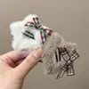 Horquilla de Peluche con Lazo Dulce y Estrella para Mujeres con Flequillo Lateral, Horquilla, Decoración para la Frente, Pinza de Pato Accesorios para el Cabello