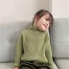 [en stock suéter grueso con forro polar para niñas este vida rojo camisa básica para niños cuello alto otoño e invierno cálido chaqueta de punto