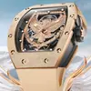 Reloj Mecánico Automático Bugatti Suizo Moda Reloj de Dragón Luminoso Impermeable Reloj Barril de Vino Doble Cara Hueco