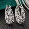 Brincos Estilo Ágata Padrão Vazado Esculpido Retrô Brincos de Presilha Europeus e Americanos Exagerados para Banquete Casamento Brincos de Videira