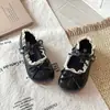 Sapatos Lolita de couro com renda estilo coreano para meninas 2026 primavera e outono novos sapatos de princesa estilo universitário com sola macia