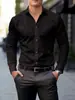 Camisa Masculina de Manga Longa com Gola de Lapela e Botões, Moda Casual Versátil, Estampa 3D, Lançamento 2025 Europeu e Americano Transfronteiriço