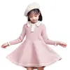 Amazon Vestido Largo Plisado de Manga Larga para Niñas Pequeñas Elástico Acanalado Fluido Línea A Oscilante Vestido de Fiesta Princesa