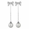 Aretes de circonita aretes de borla aretes de lazo aretes de plata esterlina S925 aretes con incrustaciones de cobre directo de fábrica aretes coreanos