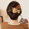 Presilha de Cabelo Flor Laço Cor de Café para Mulheres, Toque de Luxo, Presilha Não Dolorosa, Presilha de Cabelo para Penteados, Novo Modelo 2026