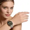 Relógio Amazon Quadrado com Mostrador Listrado e Pulseira de Aço Relógios de Luxo Estilo Minimalista Feminino Relógio a Quartzo