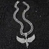 Collar con colgante de alas de ángel grandes clásico personalizado estilo hip-hop cadena cubana de diamantes completos transfronterizo para hombre europeo y americano