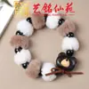 Yiming Xianyuan Creativo DIY Bola de Felpa Oso de Madera Llavero Colgante Decoración de Bolsa Cadena para Colgar Teléfono Móvil