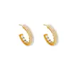 Pendientes de Aro Estilo Song Jia de Plata de Ley 925 para Mujer, Pendientes de Perla Personalizados Marca S de Lujo Ligero, Joyería para Orejas de Diamante Completo de Moda