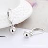 Sterling Silver 925 brincos mulheres longo Coreia do Sul s925 grandes brincos de contas redondas brincos de bola leve bola redonda elegante personalidade all-match