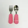 Popular Set de Tenedor y Cuchara Antideslizante de Acero Inoxidable de Grado Alimenticio para Alimentación de Bebés y Entrenamiento de Comida Complementaria para Niños de Amazon