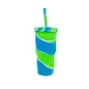 Copo de silicone 950ml alta capacidade Copo com canudo viagem ao ar livre copo resistente a quedas portátil copo colorido padrão imprimível