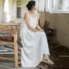 (Personalizado) 26 Vestido de Ramio Tie-Dye de Otoño con Correa Larga Ajustable, Vestido Francés Holgado Vintage Adelgazante Elegante