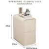 Mesa de cabeceira de madeira maciça estilo creme, armário organizador para maquiagem, mesa de cabeceira ultranarrow, criado-mudo para quarto, armário organizador para espaços pequenos