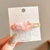 Presilha de Cabelo Fofa Estilo Coreano com Laço para Mulheres Doce Poá Franja Mechas Soltas Presilhas de Cabelo High-End Exquisite Single Barrette