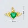 Fábrica de Origen Accesorios de Colgante Micro-set Serie Corazón Accesorios para Joyería DIY Amuletos Chapado en Oro Real de 18K