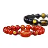 Obsidiana Natural Ágata Roja Nuevo Zodiaco Zodiaco Buming Buda Pulsera Hombre y Mujer Dios Guardián Escritura Cuerda de Dinero