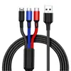 Cabo de Dados Multifuncional de Carregamento Super Rápido de 120W Adequado para Celulares Apple, Huawei, Honor e Android, Cabos de Carregamento Um para Três
