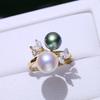 Accesorios DIY S925 plata esterlina anillo de perlas soporte vacío doble cuentas anillo de moda anillo soporte para anillo apertura de anillo 8-10 mm