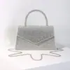Bolsa de Noite Novo Estilo Transfronteiriça, Bolsa de Corrente Toda em Diamante Exquisita, Bolsa Transversal de Ombro com Corrente Feminina, Bolsa de Mão Fashion e Elegante