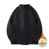 Sudadera estilo americano con cuello Henry para hombre, otoño/invierno 2025, polo de alta gama, camiseta de manga larga, top base para mujer
