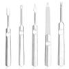 Garfo para cutícula de aço inoxidável Empurrador de cutícula de aço Borda de manicure Pá de cutícula em forma de V Lixa de unha de pedra Ferramenta de unha