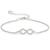 WISH AliExpress Comercio Exterior Nuevo Ojo Pulsera de 8 palabras Chapado en Platino Lazo Diamante Pulsera Decoración para Mujer
