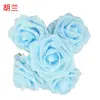 Cabeza de Flor de Espuma de Rosa Pe Simulada de 8 cm con Tallo, Flor de Mano, Accesorio para Caja de Dulces de Boda, Flor Eterna Simulada