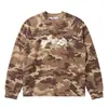 Camiseta de Manga Larga con Letras de Espuma Camuflaje Desértico, Tejido Waffle, Raglán, Holgada, Estilo Callejero, Suéter Casual para Hombre y Mujer