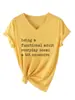 Siendo un Adulto Funcional Amazon Ebay Sitio Independiente Moda Casual Camiseta de Manga Corta con Cuello en V para Mujer